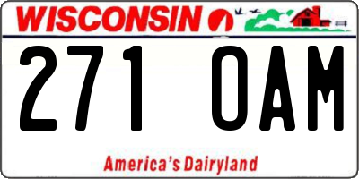 WI license plate 271OAM