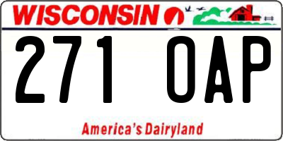 WI license plate 271OAP