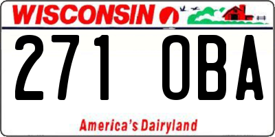 WI license plate 271OBA