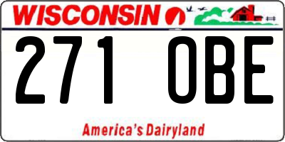 WI license plate 271OBE