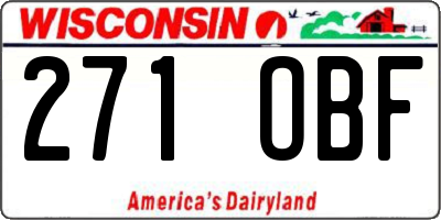 WI license plate 271OBF