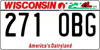 WI license plate 271OBG