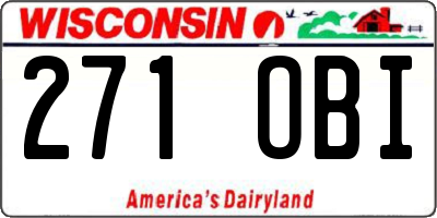 WI license plate 271OBI