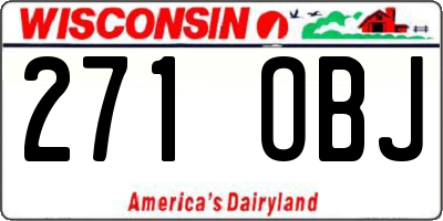 WI license plate 271OBJ