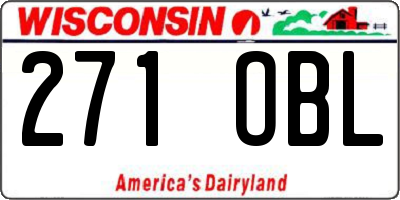 WI license plate 271OBL
