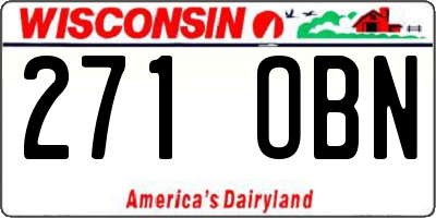 WI license plate 271OBN