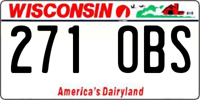 WI license plate 271OBS