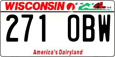 WI license plate 271OBW