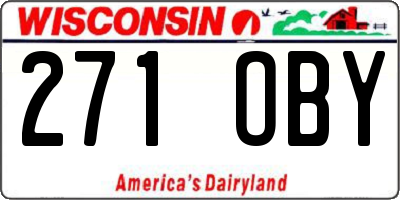 WI license plate 271OBY