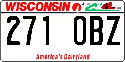 WI license plate 271OBZ
