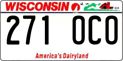WI license plate 271OCO