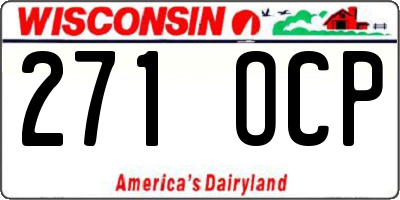WI license plate 271OCP