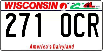 WI license plate 271OCR