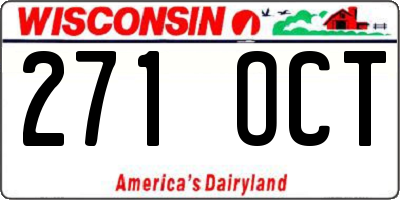 WI license plate 271OCT