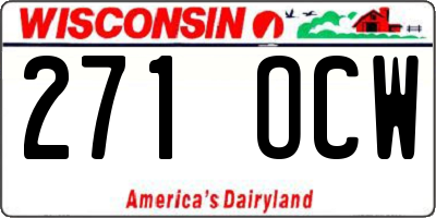 WI license plate 271OCW