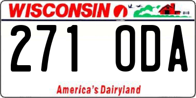 WI license plate 271ODA