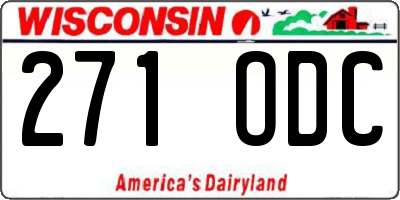 WI license plate 271ODC