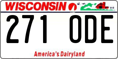WI license plate 271ODE