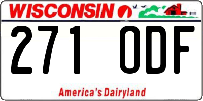 WI license plate 271ODF