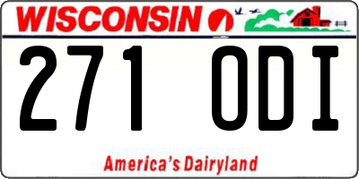 WI license plate 271ODI