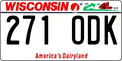 WI license plate 271ODK