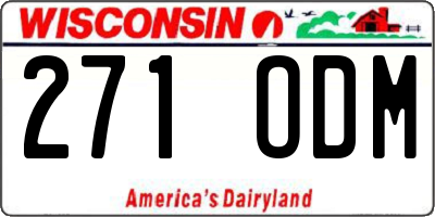 WI license plate 271ODM