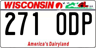 WI license plate 271ODP