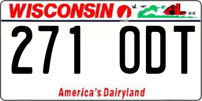 WI license plate 271ODT