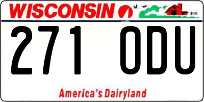 WI license plate 271ODU