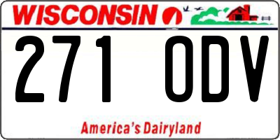 WI license plate 271ODV