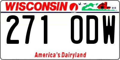 WI license plate 271ODW