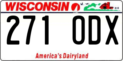 WI license plate 271ODX