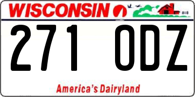 WI license plate 271ODZ