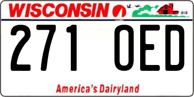 WI license plate 271OED