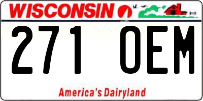 WI license plate 271OEM