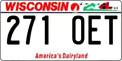 WI license plate 271OET