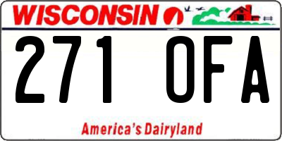WI license plate 271OFA