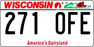 WI license plate 271OFE