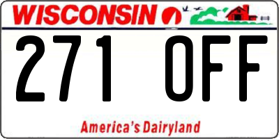 WI license plate 271OFF