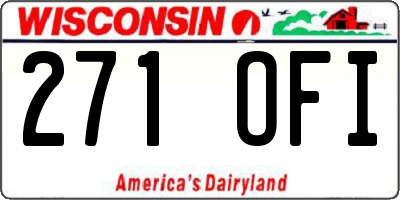 WI license plate 271OFI