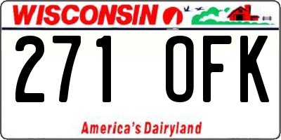 WI license plate 271OFK