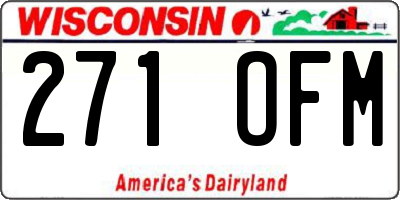 WI license plate 271OFM