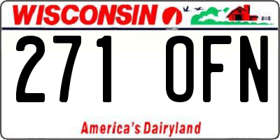 WI license plate 271OFN