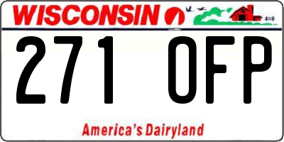 WI license plate 271OFP