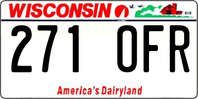 WI license plate 271OFR
