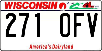 WI license plate 271OFV