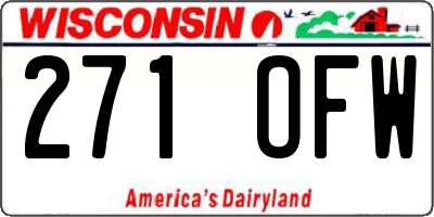 WI license plate 271OFW