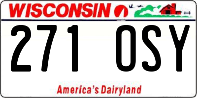WI license plate 271OSY