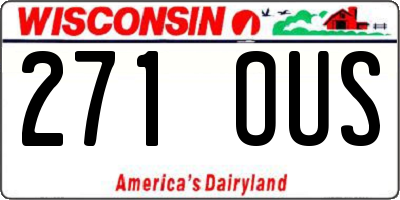 WI license plate 271OUS