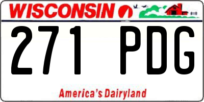 WI license plate 271PDG